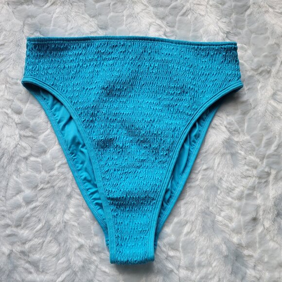 L*Space Bikini Bottom Women's Large Swim Blue Barlette Stretch Swimwear NWOT - Picture 1 of 7